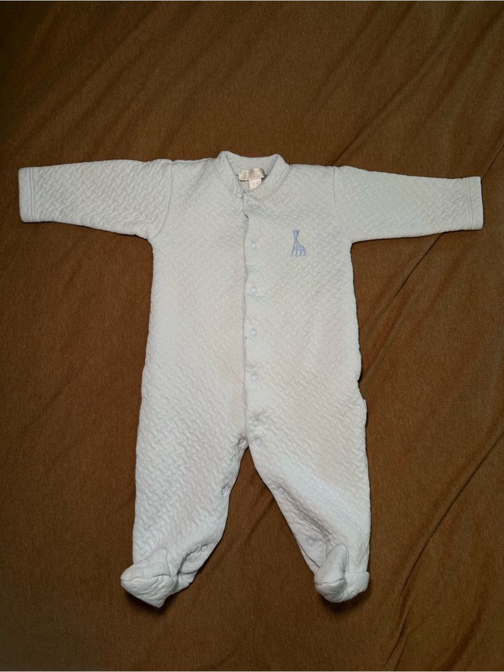 Kissy Kissy Pale Blue Quilted Footed One-Piece